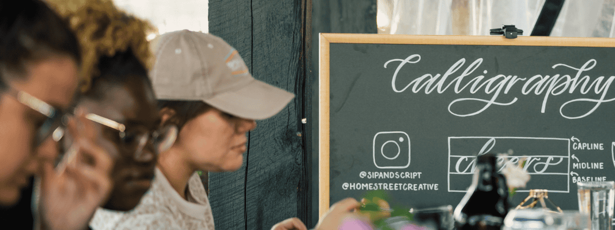 Sip & Script calligraphy class